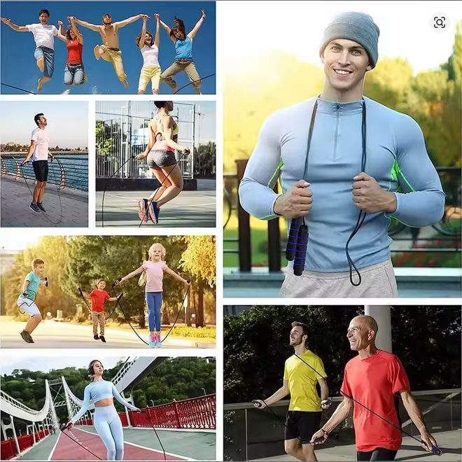 Corde à Sauter Pro — Fil d'Acier Réglable | Cardio, Crossfit & Perte de Poids