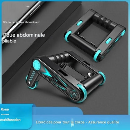 AbsGlide — Roue Abdominale Pliable 2 en 1 | Abdos & Support Pompes Maison