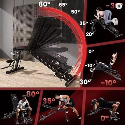Banc de Musculation Réglable 8 Positions | 400kg | Fitness Maison Pro