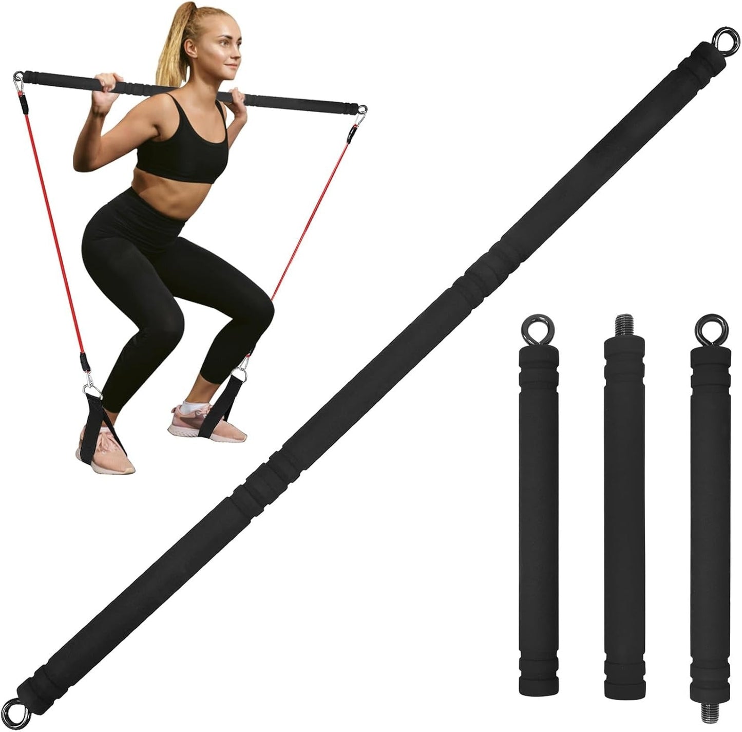Barre Pilates — Kit Fitness avec Élastiques de Résistance | Sculpt & Tonification